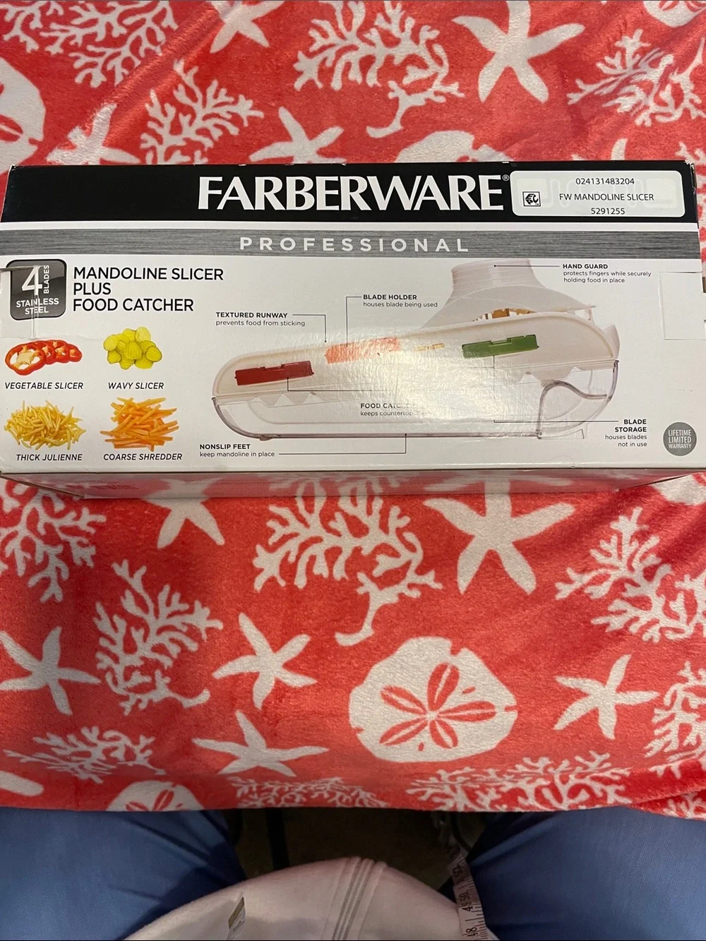 Farberware White and Clear Mandoline Slicer with Food Catcher